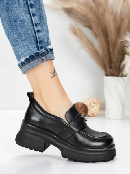 Pantofi Casual Dama din piele naturala 10828 BLACK | FORMATIONE