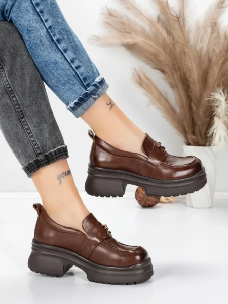Pantofi Casual Dama din piele naturala 10828 BROWN | FORMATIONE