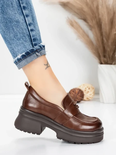 Pantofi Casual Dama din piele naturala 10828 BROWN | FORMATIONE