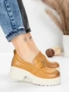 Pantofi Casual Dama din piele naturala 10828 YELLOW | FORMATIONE