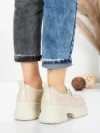 Pantofi Casual Dama din piele naturala 10828 CREAM | FORMATIONE