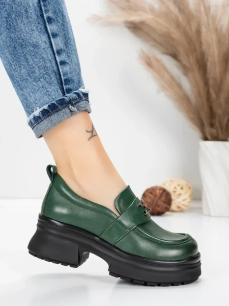 Pantofi Casual Dama din piele naturala 10828 GREEN | FORMATIONE