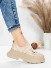 Pantofi Sport Dama din piele naturala 6806 CREAM | ADVANCER