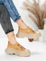 Pantofi Sport Dama din piele naturala 6806 YELLOW | ADVANCER
