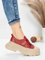 Pantofi Sport Dama din piele naturala 6806 RED | ADVANCER