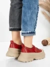Pantofi Sport Dama din piele naturala 6806 RED | ADVANCER