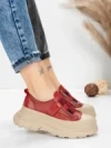 Pantofi Sport Dama din piele naturala 6806 RED | ADVANCER