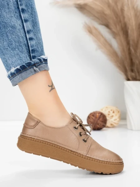Pantofi Casual Dama din piele naturala 663 APRICOT | ADVANCER