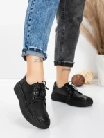 Pantofi Casual Dama din piele naturala 663 BLACK | ADVANCER