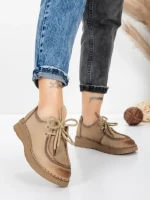 Pantofi Casual Dama din piele naturala 8887 APRICOT | FORMATIONE