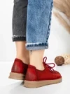 Pantofi Casual Dama din piele naturala 8887 RED | FORMATIONE