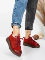Pantofi Casual Dama din piele naturala 556 RED | FORMATIONE