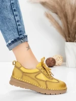 Pantofi Casual Dama din piele naturala 886 YELLOW | FRANCO GERARDO