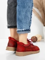 Pantofi Casual Dama din piele naturala 886 RED | FRANCO GERARDO