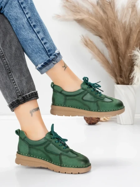 Pantofi Casual Dama din piele naturala 886 GREEN | FRANCO GERARDO