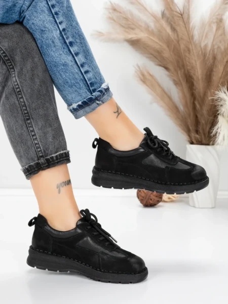 Pantofi Casual Dama din piele naturala 886 BLACK | FRANCO GERARDO