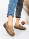 Pantofi Casual Dama din piele naturala 2557 APRICOT | FORMATIONE