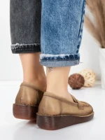 Pantofi Casual Dama din piele naturala 2557 APRICOT | FORMATIONE