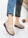 Pantofi Casual Dama din piele naturala 2557 CREAM | FORMATIONE