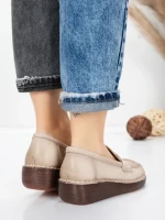Pantofi Casual Dama din piele naturala 2557 CREAM | FORMATIONE