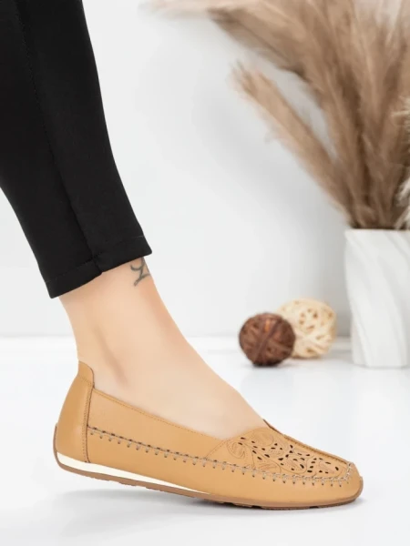 Balerini Dama din piele naturala 5001-1 APRICOT | FORMATIONE
