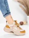 Pantofi Sport Dama din piele naturala 2576 CREAM-YELLOW | ADVANCER