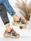 Pantofi Sport Dama din piele naturala HY5782 CREAM-RED | FRANCO GERARDO