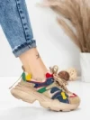 Pantofi Sport Dama din piele naturala HY5782 CREAM-RED | FRANCO GERARDO