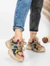 Pantofi Sport Dama din piele naturala HY5782 CREAM-RED | FRANCO GERARDO