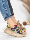 Pantofi Sport Dama din piele naturala HY5782 CREAM-RED | FRANCO GERARDO