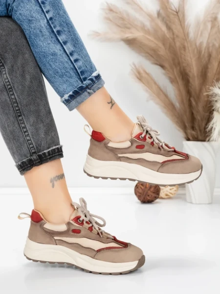 Pantofi Sport Dama din piele naturala 773 RED | FRANCO GERARDO