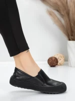 Pantofi Casual Dama din piele naturala 665 BLACK | ADVANCER