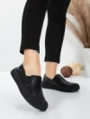 Pantofi Casual Dama din piele naturala 665 BLACK | ADVANCER