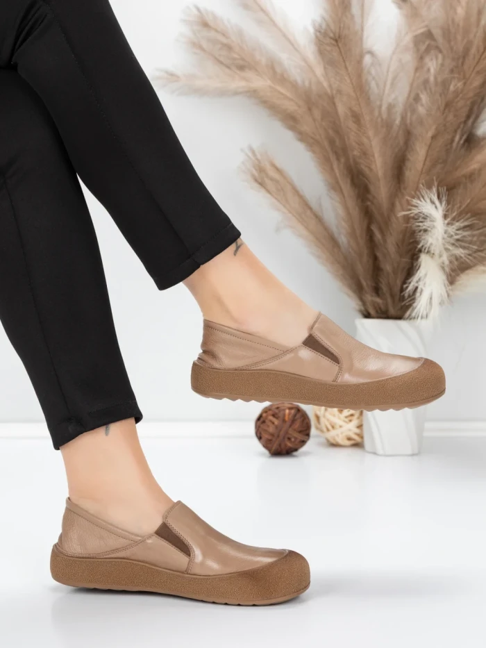 Pantofi Casual Dama din piele naturala 665 APRICOT | ADVANCER