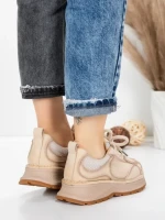 Pantofi Sport Dama din piele naturala 10018 CREAM | FRANCO GERARDO
