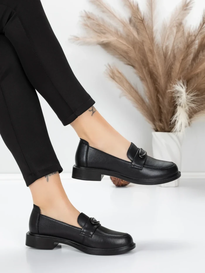 Pantofi Casual Dama din piele naturala 11520-176 BLACK | ADVANCER