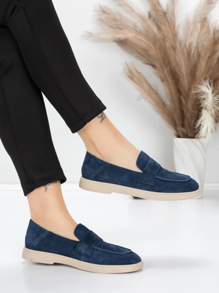 Pantofi Casual Dama din piele naturala 81980-2 DARK BLUE | ADVANCER