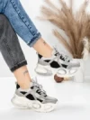 Pantofi Sport Dama din piele naturala HY8985 BLACK-GREY | FRANCO GERARDO