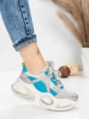 Pantofi Sport Dama din piele naturala HY8985 BLUE-GREY | FRANCO GERARDO