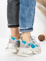 Pantofi Sport Dama din piele naturala HY8985 BLUE-GREY | FRANCO GERARDO