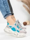 Pantofi Sport Dama din piele naturala HY8985 BLUE-GREY | FRANCO GERARDO
