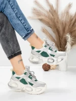 Pantofi Sport Dama din piele naturala HY8985 GREEN-GREY | FRANCO GERARDO