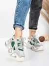 Pantofi Sport Dama din piele naturala HY8985 GREEN-GREY | FRANCO GERARDO