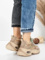 Pantofi Sport Dama din piele naturala HY2128 GREY-GREEN | FRANCO GERARDO