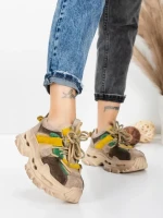 Pantofi Sport Dama din piele naturala HY2986 APRICOT-YELLOW | FRANCO GERARDO