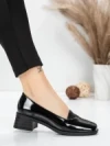 Pantofi cu toc din piele naturala 1355-10 BLACK | ADVANCER
