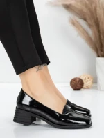 Pantofi cu toc din piele naturala 1355-10 BLACK | ADVANCER