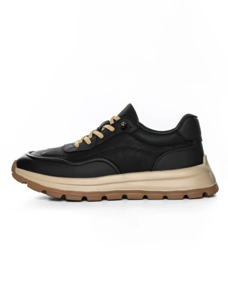 Pantofi Sport Barbati din piele naturala A90009 BLACK | ADVANCER