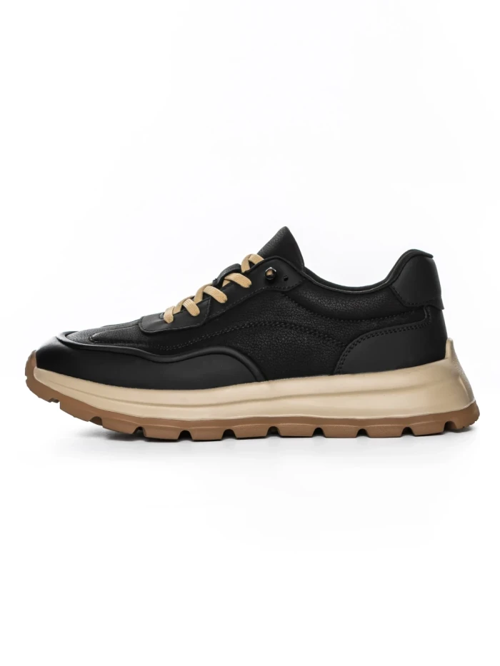 Pantofi Sport Barbati din piele naturala A90009 BLACK | ADVANCER