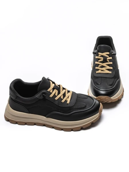 Pantofi Sport Barbati din piele naturala A90009 BLACK | ADVANCER